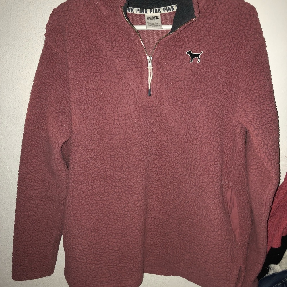 vs pink Sherpa zip up